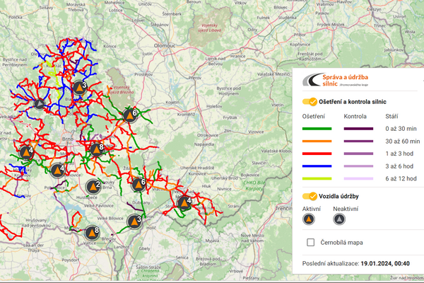 sus jmk mapa appka silnicari pohyb sypacu