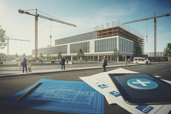 vystavba nemocnice ideogram